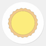 Lemon Tart Pastry. Sunny Yellow. Round Sticker