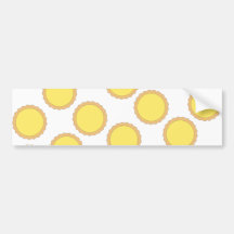 Lemon Tart Pattern. Sunny Yellow. Bumper Stickers