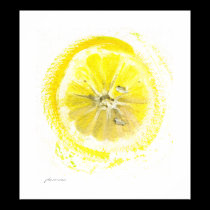Lemon watercolor poster posters