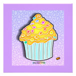 Lemon Yellow Frosted CUPCAKE INVITATION
