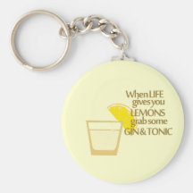 lemons gin and tonic key chain