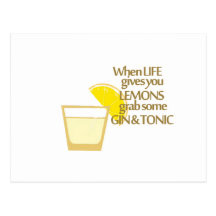 lemons gin and tonic post card
