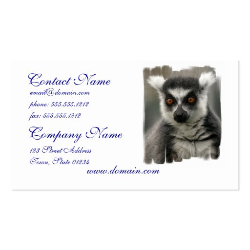 Lemur Face Business Cards