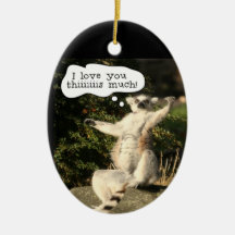 Lemur Love You This Much Funny  Fathers Day Christmas Ornament