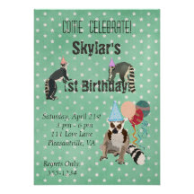 Lemurs Birthday Star Invitation