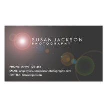 Lens Flare Photographers Business Card