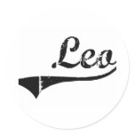 Leo Classic Style Name stickers