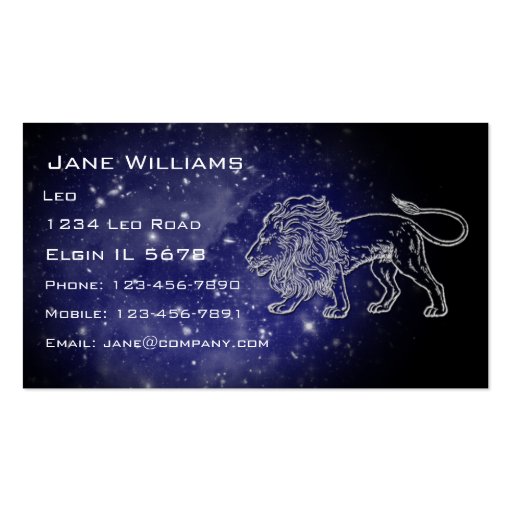Leo Horoscope Business Cards