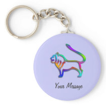 Leo Lion Zodiac Star Sign Rainbow Colour Key Chains