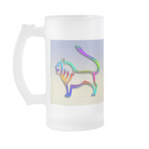 Leo Lion Zodiac Star Sign Rainbow Drinks Glass