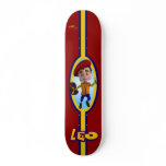 Leo Racing Stripes Red Skateboard