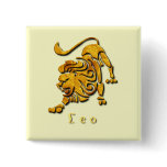 Leo Sign Square Pin buttons