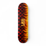 Leo skateboard fire and flames design