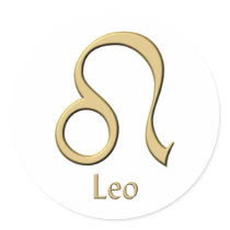 Leo symbol round stickers