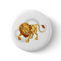 Leo the lion star or birth or zodiac sign pinback buttons