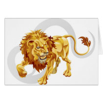 Leo the lion star or birth or zodiac sign cards
