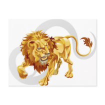 Leo the lion star or birth or zodiac sign postcard