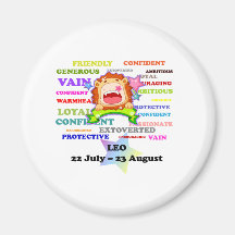 Leo, the Lion,  Zodiac Sign Custom Astrology Gifts Refrigerator Magnet