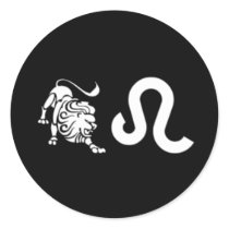 Leo with Symbol Round Stickers