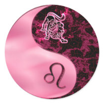 Leo Yin Yang Round Stickers