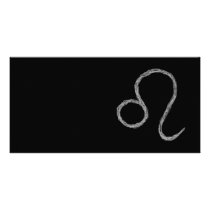 Leo. Zodiac Astrology Sign. Black. Customised Photo Card