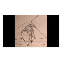 Leonardo da Vinci, design for a parabolic compass Business Card Templates