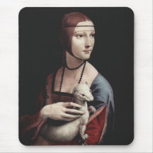 Leonardo Da Vinci - Lady with an Ermine Mousepads