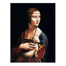 Leonardo Da Vinci Lady with an Ermine Postcard