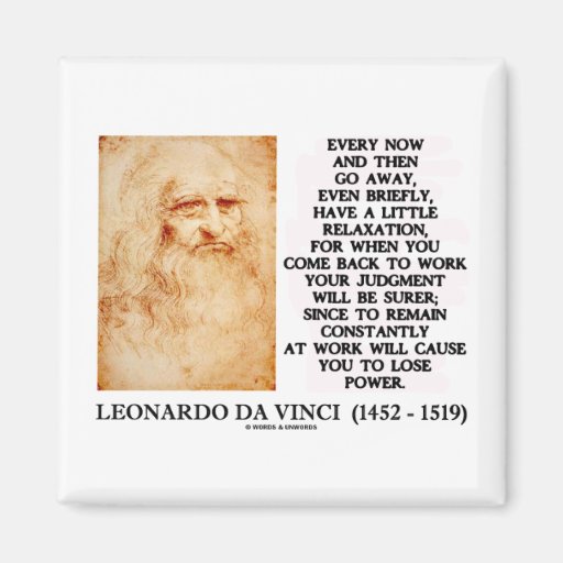 Leonardo da Vinci Relaxation Work Judgment Power Refrigerator Magnet