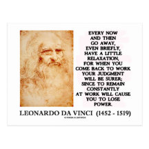 Leonardo da Vinci Relaxation Work Judgment Power Postcards
