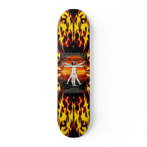 Leonardo Vitruvian Man on Atomic Bomb Skateboard