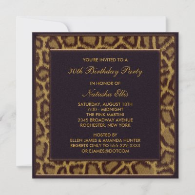 30th Birthday Party Invitations on Leopard 30th Birthday Party Invitations By Decembermorning