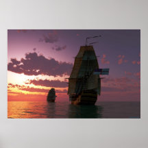 Leopard at sunset poster