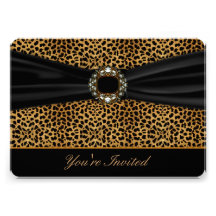 Leopard Black All Occasion Invitation Template