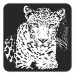 Leopard Black And White Portrait Sticker