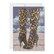 Leopard Boots with Ankle Straps