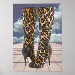 Leopard Boots with Ankle Straps posters