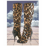 Leopard Boots with Ankle Straps t-shirts