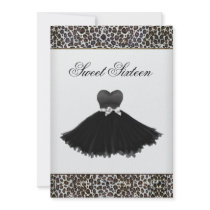 Leopard Chandelier Sweet Sixteen Birthday Party Personalized Announcement