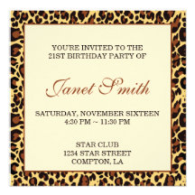 Leopard Custom Invitation