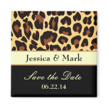 Leopard Damask Save Date Wedding Magnet