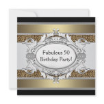 Leopard Fabulous 50th Womans 50th Birthday Party Custom Invite
