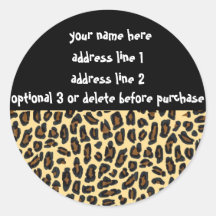 Leopard Fur Print Address Labels Stickers
