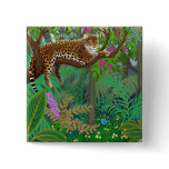 Leopard in Central American Jungle Pin