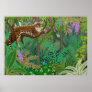 Leopard in Central American Jungle Print