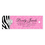Leopard Pearl Lace Jewels Price Tag Pink business cards