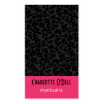 leopard; pink business cards