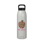 Leopard Print Apple Gym Teacher Water Bottle