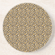leopard  print beverage coasters