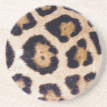 Leopard Print Big Cat Real Fur Pattern Coaster